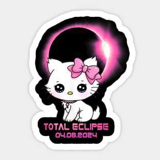 Total Solar Eclipse April 8 2024 Cat Gift For boys Girls KIds Sticker